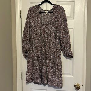H&M floral long sleeve dress, size L, worn once